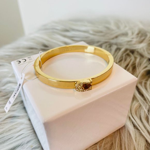 Coach Signature Jewel Hinged Bangle - Picture 1 of 3